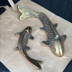 Gold Fish (KOI) Japanese Art Decor Set of 2 (Metal)